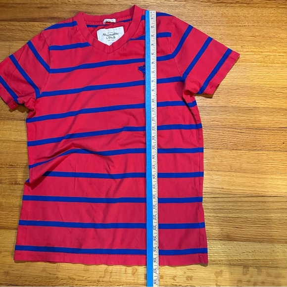 Abercrombie and fitch Muscle stripe shirt men’s Large red (j10) - Picture 3 of 7